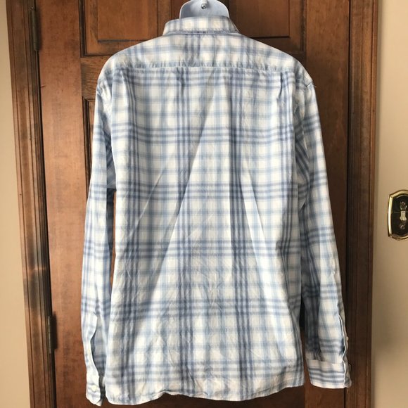 Nautica Blue and White Plaid Button-Down Shirt - Picture 8 of 12